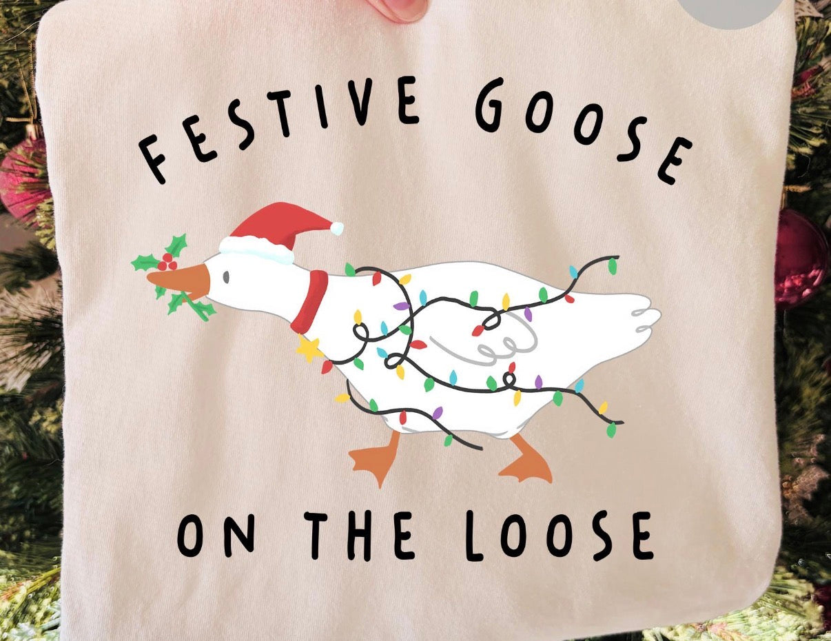 Festive goose on the loose
