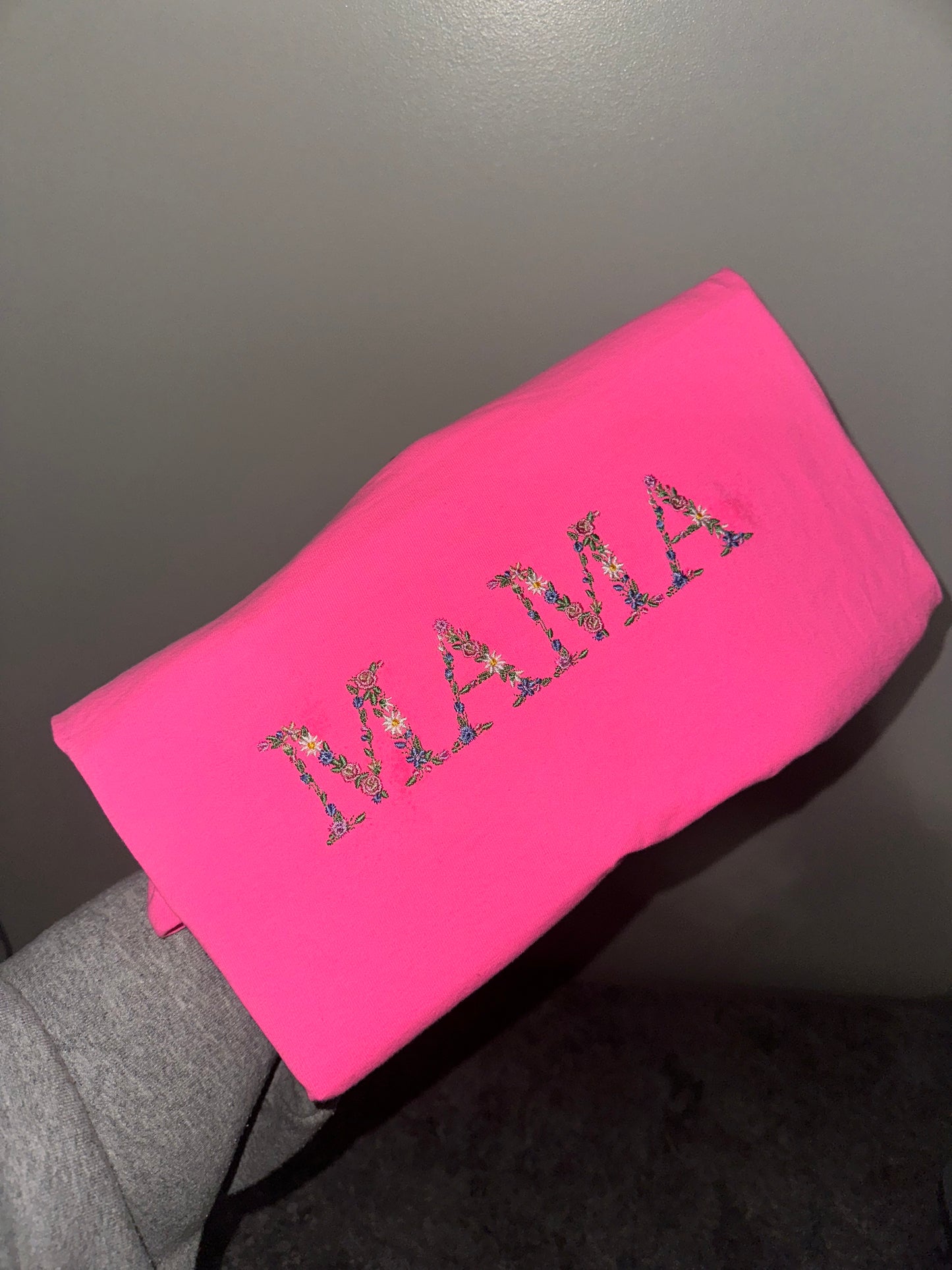 Custom embroidered floral name