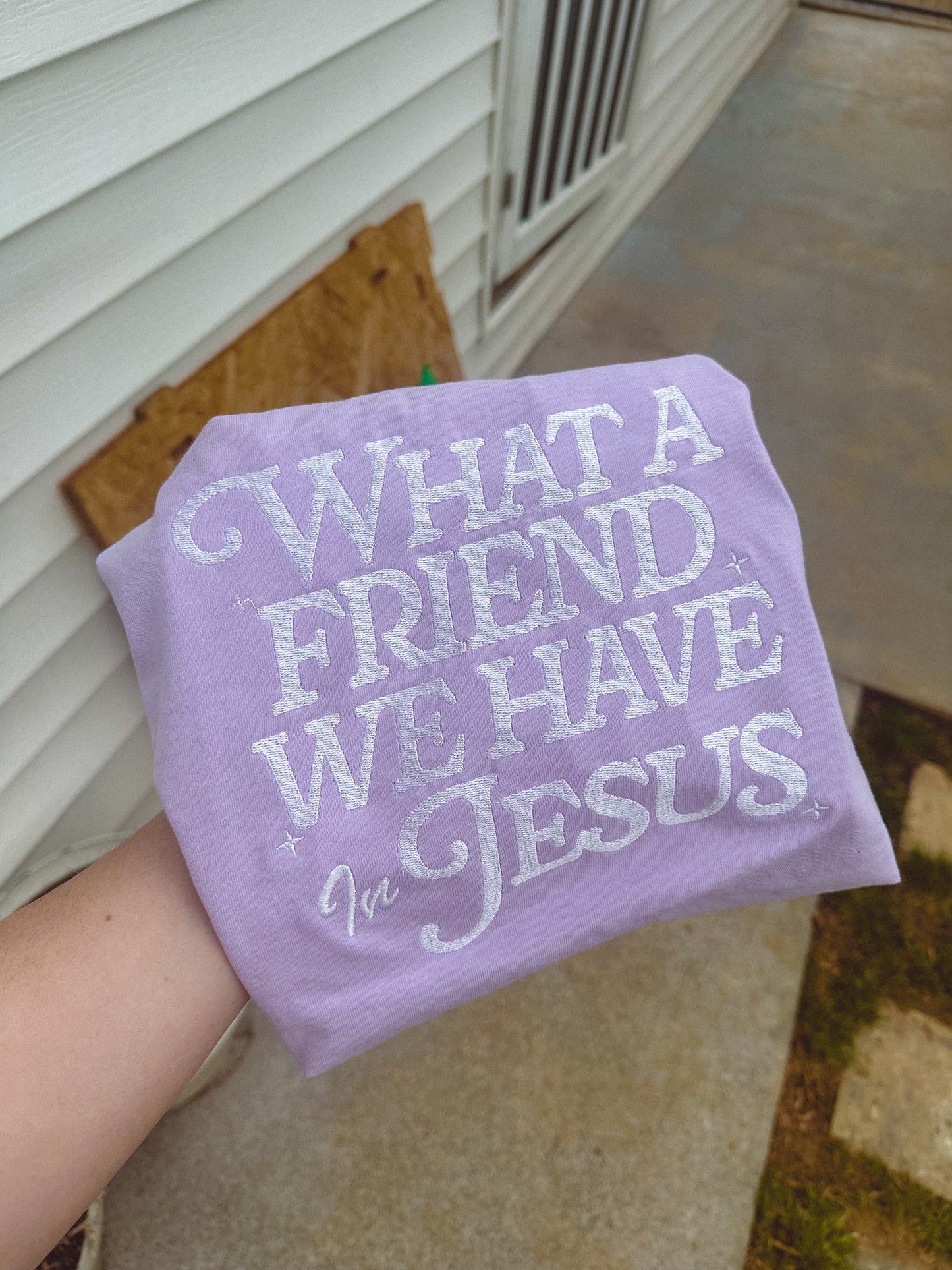 What a friend we have in Jesus embroidered