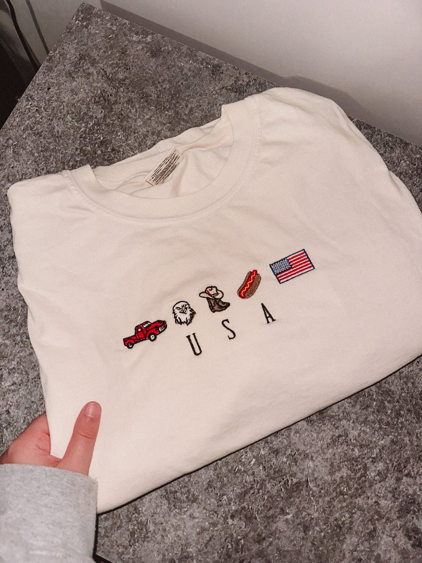 USA icons embroidered