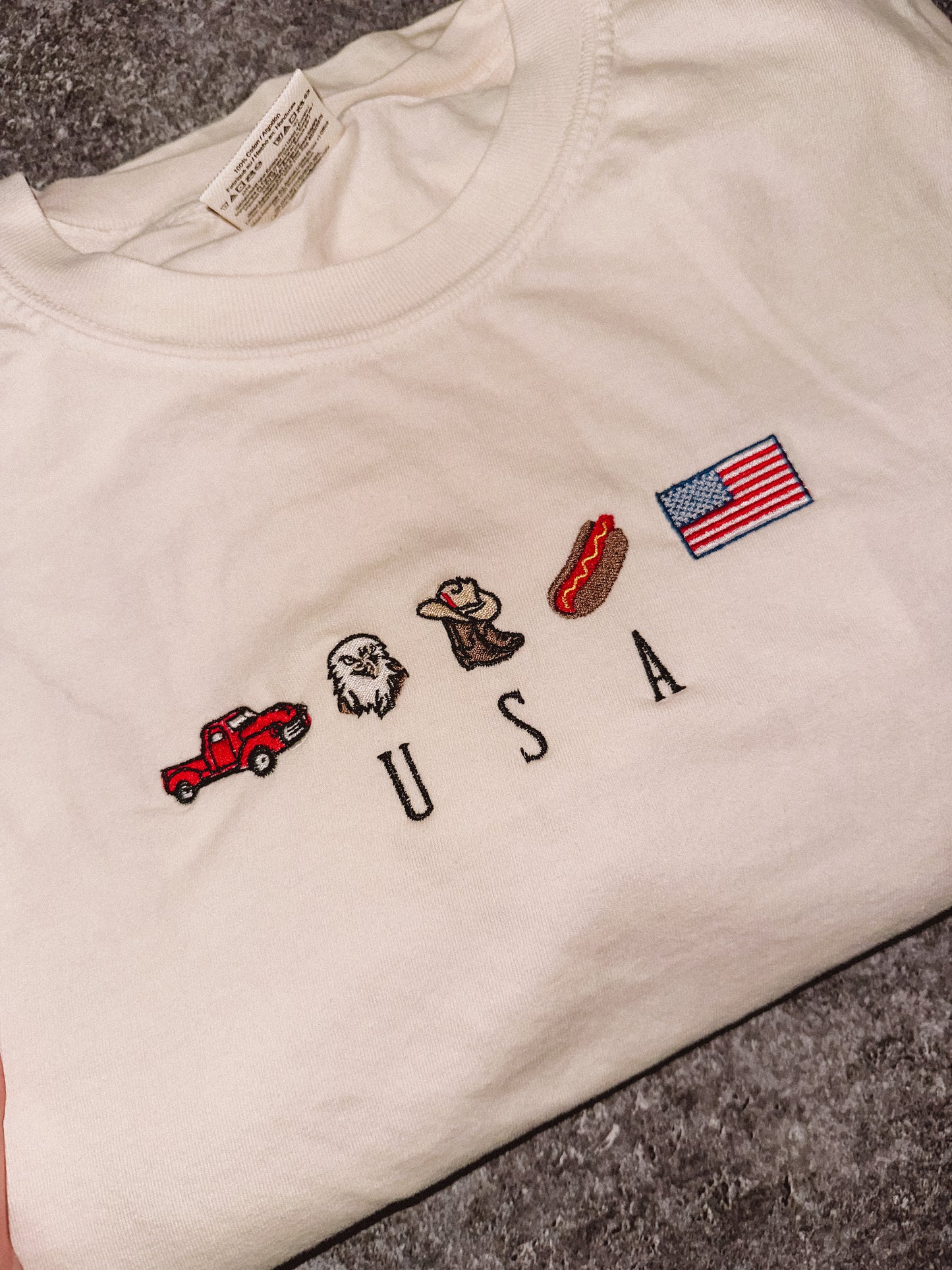 USA icons embroidered