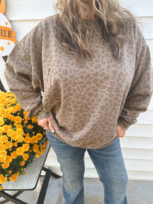 Plain leopard sweatshirt