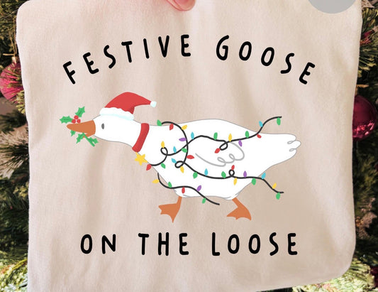 Festive goose on the loose