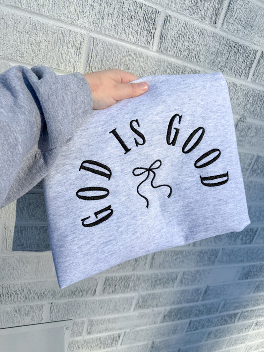 God is good embroidered