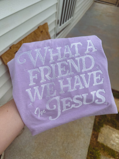 What a friend we have in Jesus embroidered