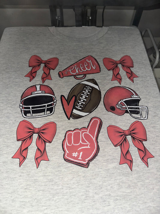 Red sports collage - ash tee