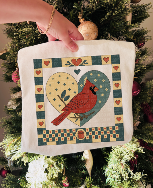 Vintage heart cardinal