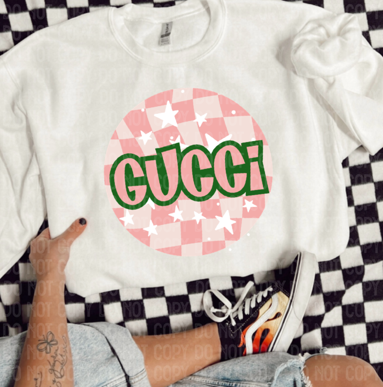 Boujee checkered (Comfort color option)