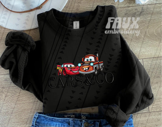 Cars & Co -  Black Faux Embroidery