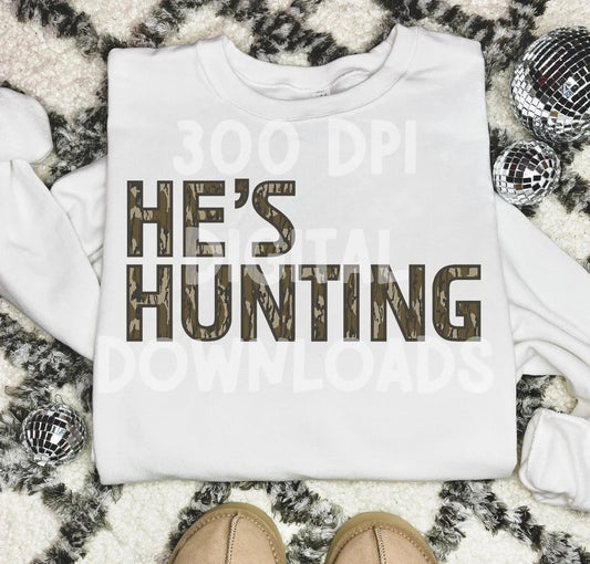 He's hunting